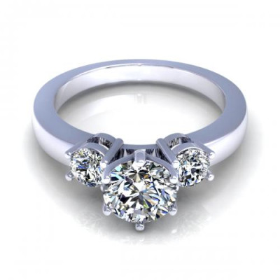 0.75CT round cut diamonds engagement ring