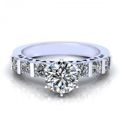 0.95CT round cut diamonds engagement ring