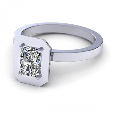 0.35CT radiant cut diamonds solitaire ring