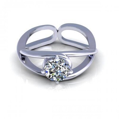 0.35CT round cut diamonds solitaire ring