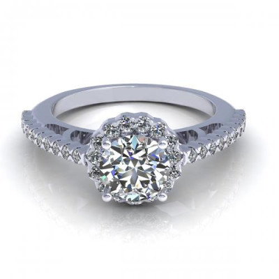 0.80CT round cut diamonds engagement ring