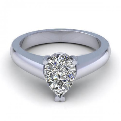 0.35CT pear cut diamonds solitaire ring