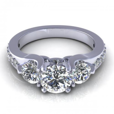 1.40CT round cut diamonds engagement ring