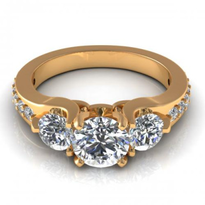 1.40CT round cut diamonds engagement ring