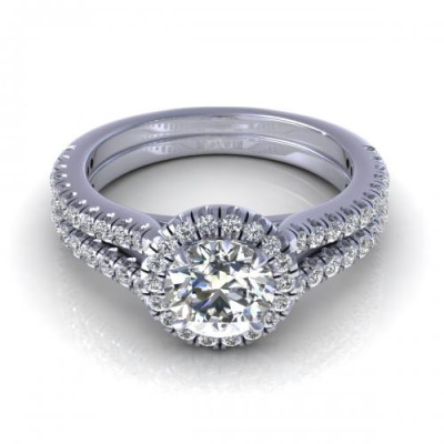 0.95CT round cut diamonds engagement ring