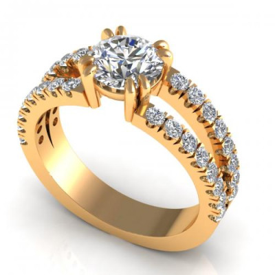 1.05CT round cut diamonds engagement ring
