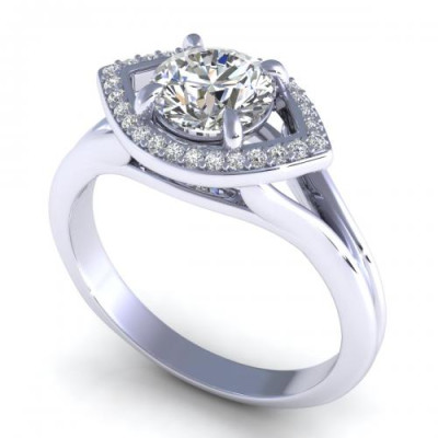 0.45CT round cut diamonds engagement ring