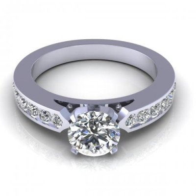 0.75CT round cut diamonds engagement ring
