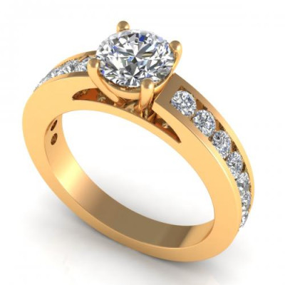 1.00CT round cut diamonds engagement ring