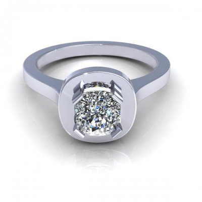 0.35CT cushion cut diamonds solitaire ring
