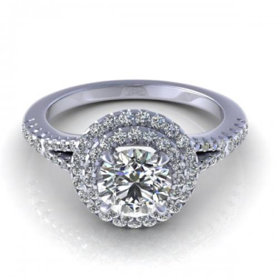 0.84CT and round cut diamonds engagement ring