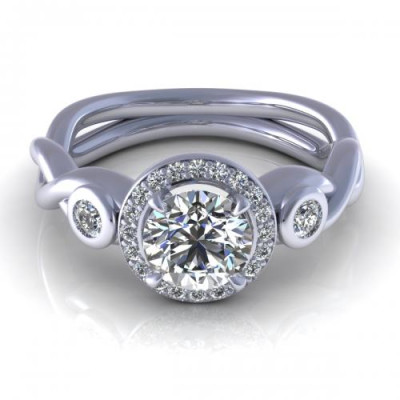 0.62CT and round cut diamonds engagement ring