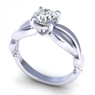 0.35CT round cut diamonds solitaire ring