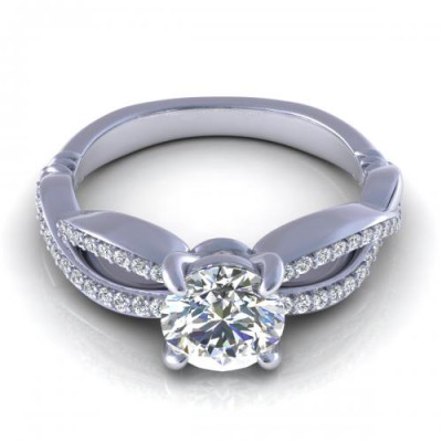 0.55CT round cut diamonds engagement ring