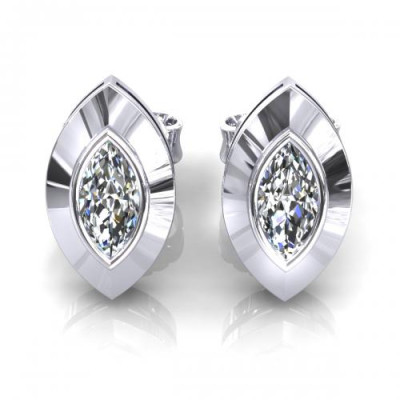 0.25CT marquise cut diamonds stud earrings
