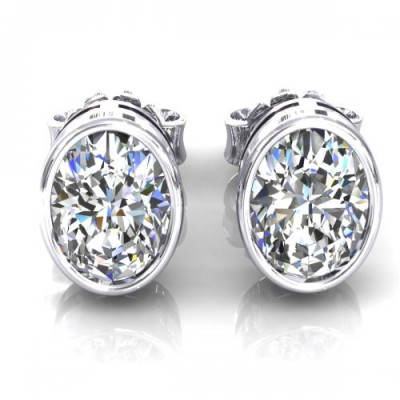 0.25CT oval cut diamonds stud earrings