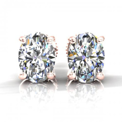 0.25CT oval cut diamonds stud earrings