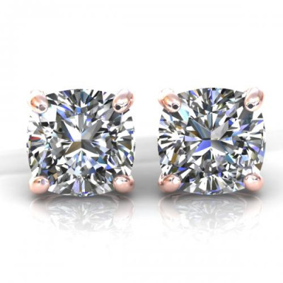 0.25CT cushion cut diamonds stud earrings