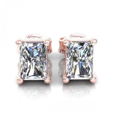 0.25CT radiant cut diamonds stud earrings