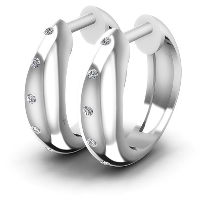 0.10CT Round Cut Diamonds Hoop Earrings