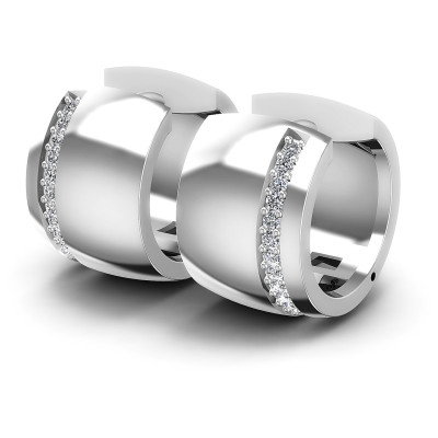 0.30CT Round Cut Diamonds Hoop Earrings