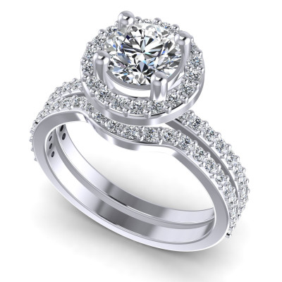 1.00CT Round Cut Diamonds Bridal Set