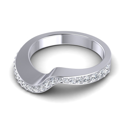 0.45CT Round Cut Diamonds Wedding Band