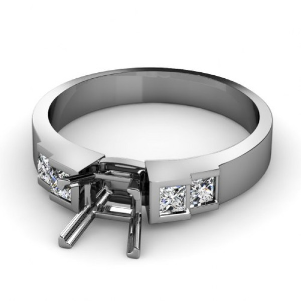 0.80CT Princess Cut Diamonds Engagement Ring