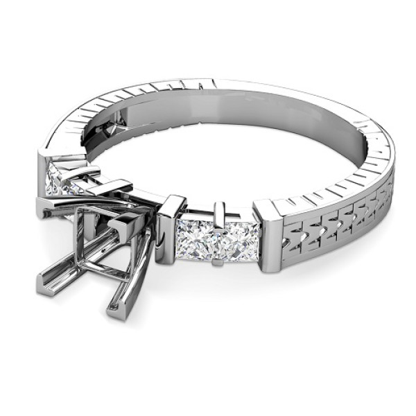 0.60CT Princess Cut Diamonds Engagement Ring