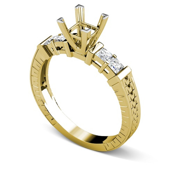 0.60CT Princess Cut Diamonds Engagement Ring