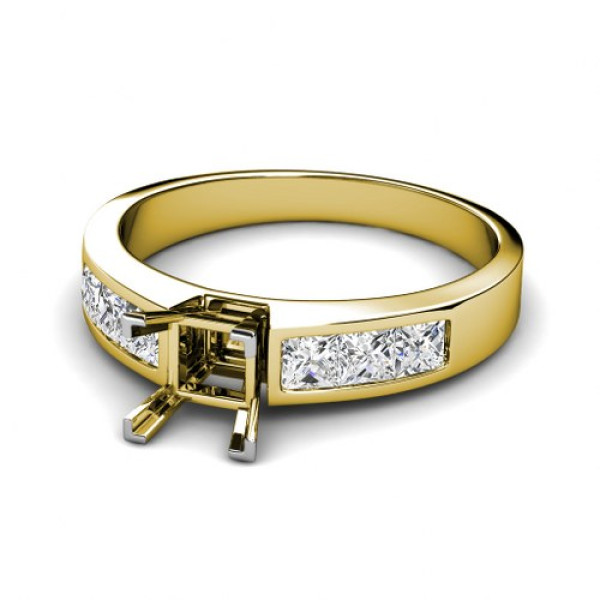 0.80CT Princess Cut Diamonds Engagement Ring