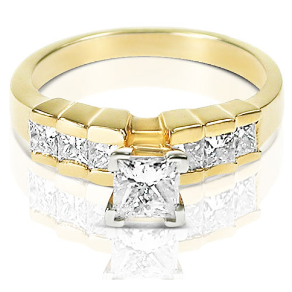 1.15CT Princess Cut Diamonds Engagement Ring