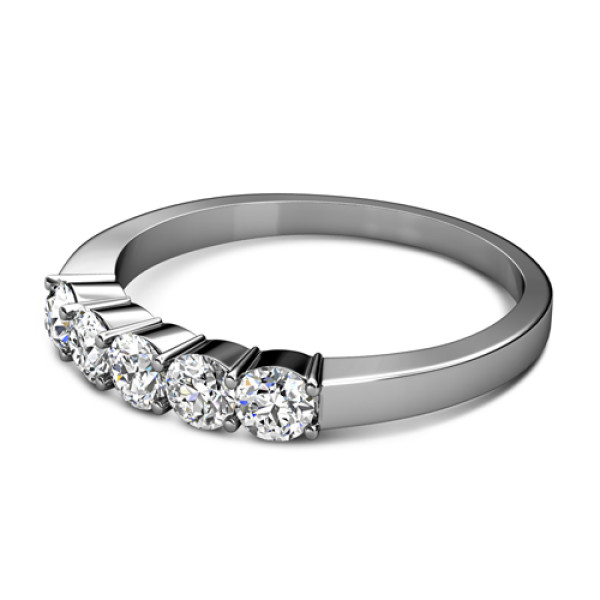 0.80CT Round Cut Diamond Wedding Band