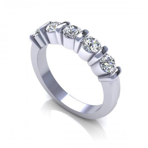 Diamond 0.80CT Round Cut Wedding Band