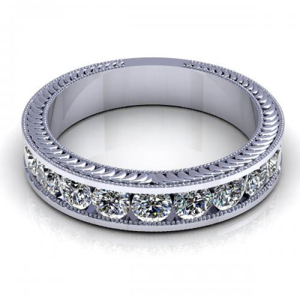 1.25CT Round Cut Diamond Wedding Band