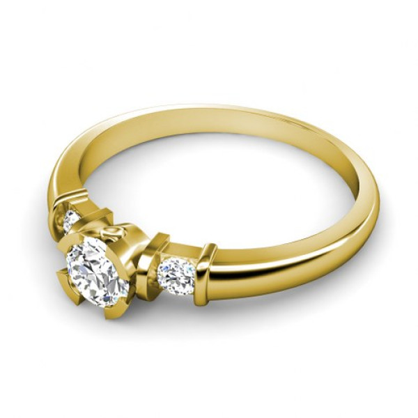 0.80CT Round Cut Diamonds Three Stone Ring