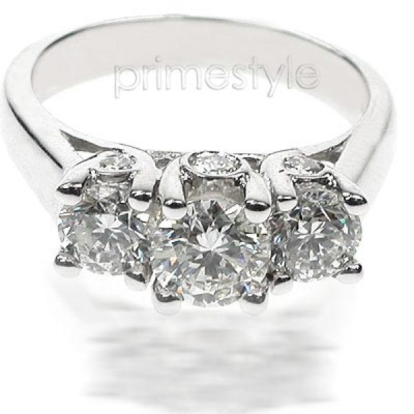 1.30CT Round Cut Diamonds Three Stone Ring