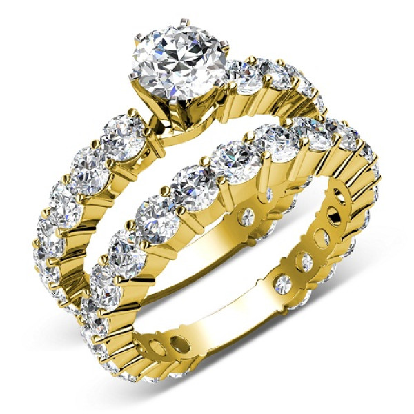 5.30CT Round Cut Diamonds Bridal Set