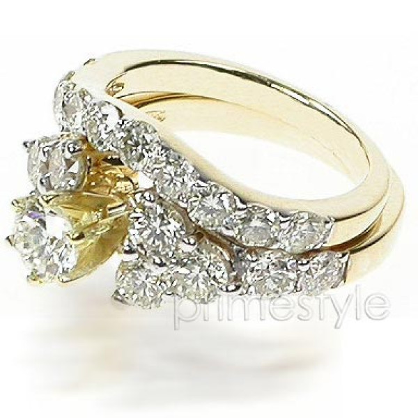 2.55CT Round Cut Diamonds Bridal Set