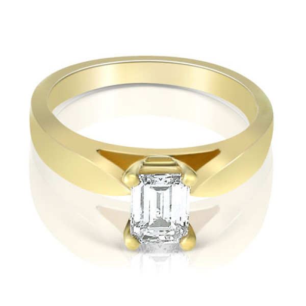 0.25CT Emerald Cut Diamond Solitaire Ring
