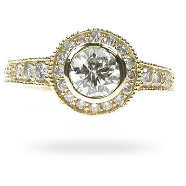 1.30CT Round Cut Diamonds Engagement Ring