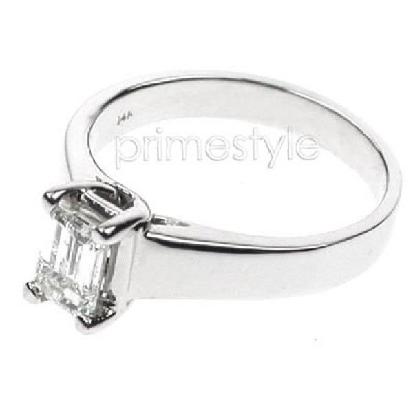 0.35CT Emerald Cut Diamond Solitaire Ring
