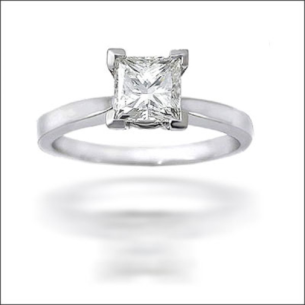 0.25CT Princess Cut Diamond Solitaire Ring