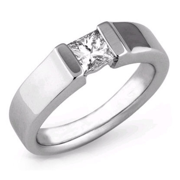 14KT White Gold Princess Cut Solitaire Ring