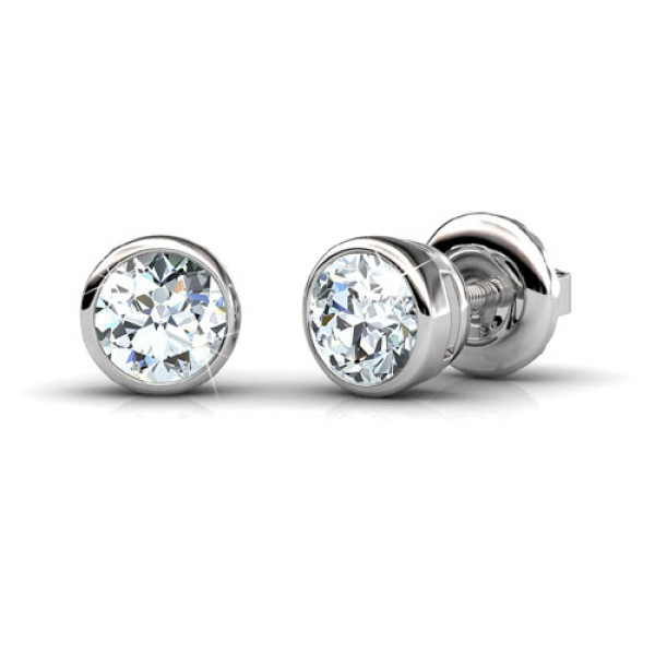 14KT White Gold Diamond Stud Earrings with 0.25CT Total Weight
