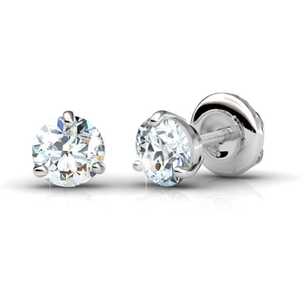 Diamond Stud Earrings with 0.25CT Total Weight In 14KT White Gold Setting
