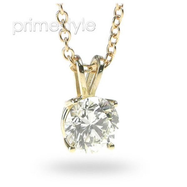 0.25CT Round Cut Diamond Solitaire Pendant