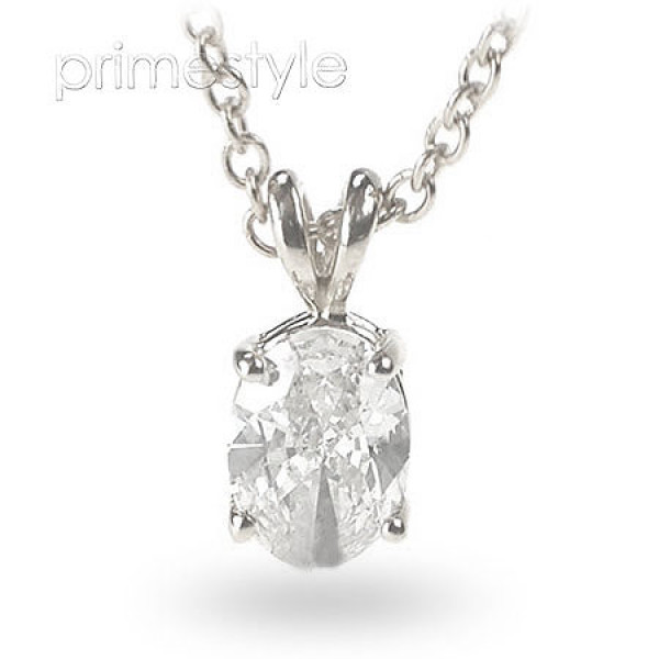 0.25CT Oval Cut Diamond Solitaire Pendant