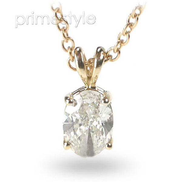 0.25CT Oval Cut Diamond Solitaire Pendant