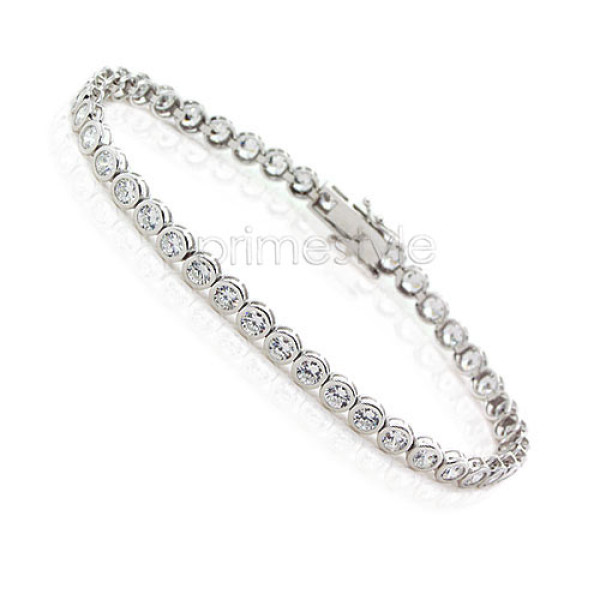 Tennis Bracelet - 14KT White Gold 2.10CT Round Cut Diamonds 